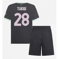 AC Milan Malick Thiaw #28 Tretí Detský futbalový dres 2024-25 Krátky Rukáv (+ trenírky)